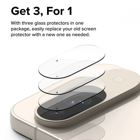Schutzfolie Ringke Rückkamera für Google Pixel 9, Gehärtetes Glas, Set 3 Stück, Transparent