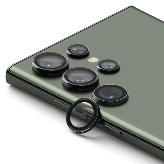 Schutzfolie Ringke für die Rückkamera des Samsung Galaxy S23 Ultra S918, gehärtetes Glas, Schwarz