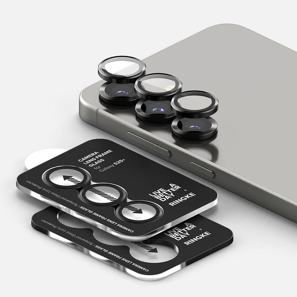 Schutzfolie Ringke Rückkamera für Samsung Galaxy S25 S931, Gehärtetes Glas, Schwarz