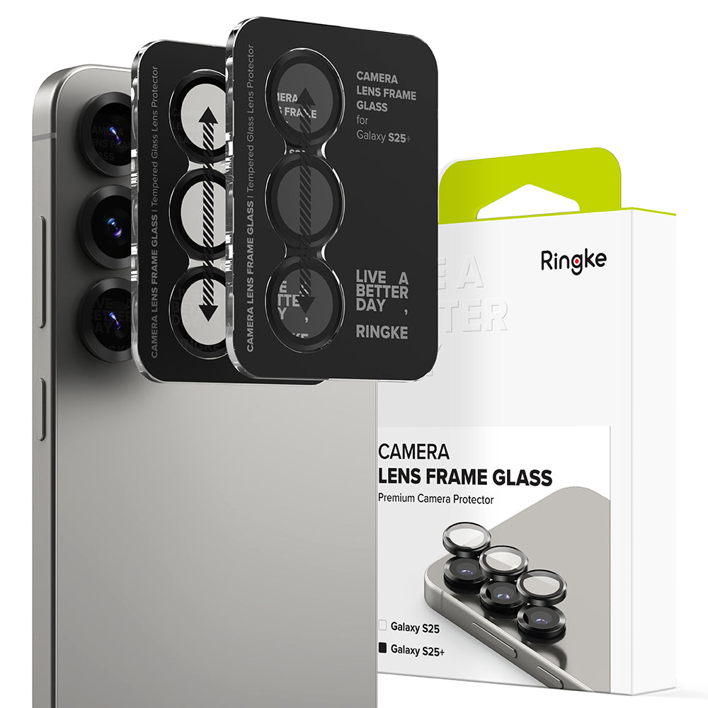Schutzfolie Ringke Rückkamera für Samsung Galaxy S25 S931, Gehärtetes Glas, Schwarz
