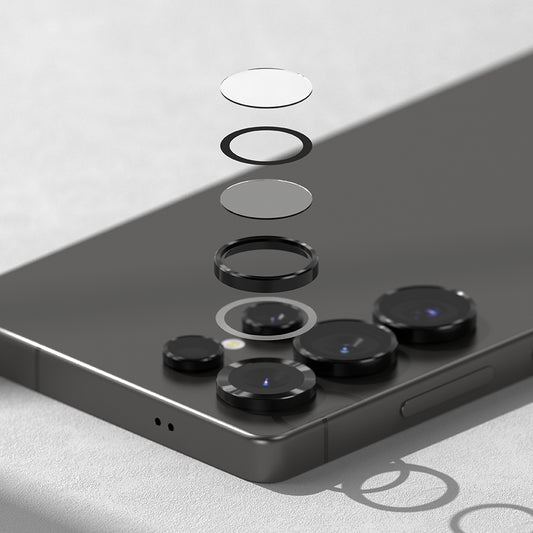 Schutzfolie Ringke für die Rückkamera des Samsung Galaxy S25 Ultra S938, gehärtetes Glas, Schwarz