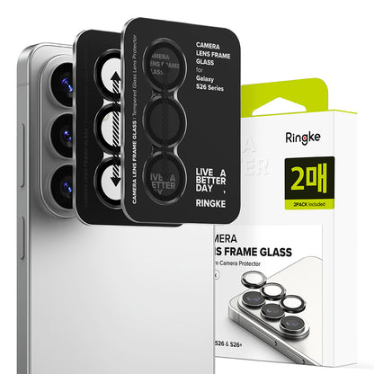 Ringke Rear Camera Protection Film for Samsung Galaxy S26 Plus S947 / S26, Tempered Glass, Set of 2 pieces, Black