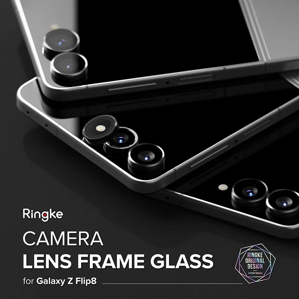 Ringke Rückkamera-Schutzfolie für Samsung Galaxy Z Flip8 F776, gehärtetes Glas, 2er-Set, Schwarz