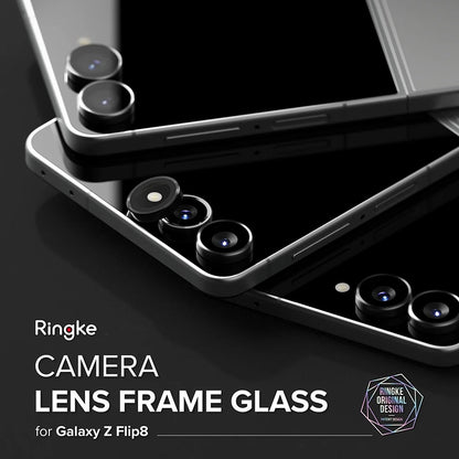 Ringke Rückkamera-Schutzfolie für Samsung Galaxy Z Flip8 F776, gehärtetes Glas, 2er-Set, Schwarz