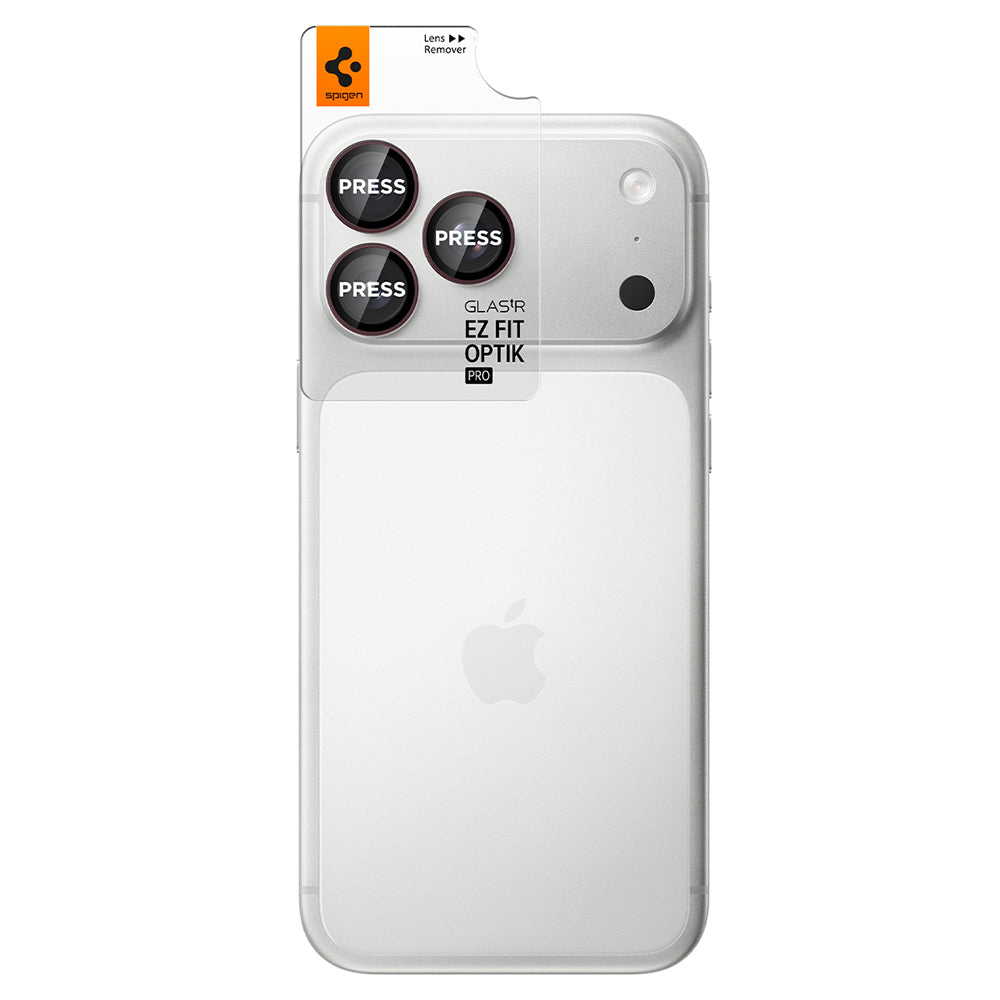 Schutzfolie für die Rückkamera Spigen GlastR EZ FIT Optik Pro für Apple iPhone 18 Pro / 18 Pro Max, gehärtetes Glas, 2er-Set, Weinrot AGL12044