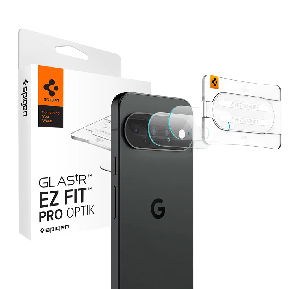 Schutzfolie für Rückkamera Spigen GlastR EZ FIT Optik Pro für Google Pixel 11, gehärtetes Glas, 2er-Set, Schwarz AGL11479
