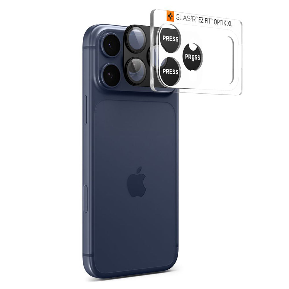 Schutzfolie Rückkamera Spigen GlastR EZ FIT Optik Pro XL für Apple iPhone 17 Pro, Gehärtetes Glas, Schwarz AGL10644