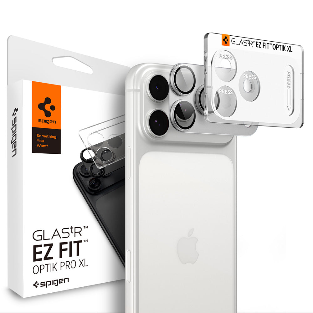 Spigen GlastR EZ FIT Optik Pro XL Rear Camera Protective Film for Apple iPhone 18 Pro Max, Tempered Glass, Silver AGL12042