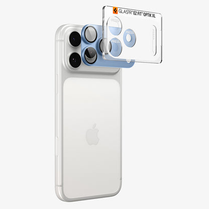 Schutzfolie für die Rückkamera Spigen GlastR EZ FIT Optik Pro XL für Apple iPhone 18 Pro, gehärtetes Glas, Blau AGL12037