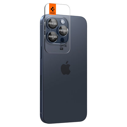 Schutzfolie Rückkamera Spigen GlastR EZ FIT Optik Pro für Apple iPhone 16 Pro Max / 16 Pro, Gehärtetes Glas, Set 2 Stück, Blau