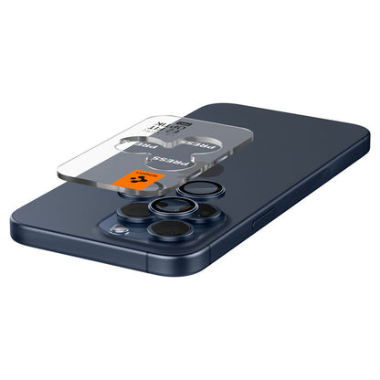 Schutzfolie Rückkamera Spigen GlastR EZ FIT Optik Pro für Apple iPhone 16 Pro Max / 16 Pro, Gehärtetes Glas, Set 2 Stück, Blau