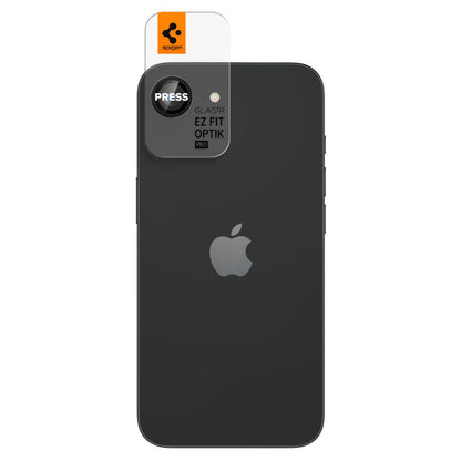 Schutzfolie für die Rückkamera Spigen GlastR EZ FIT Optik Pro für Apple iPhone 17e / 16e, Gehärtetes Glas, Set mit 2 Stück, Schwarz AGL09279