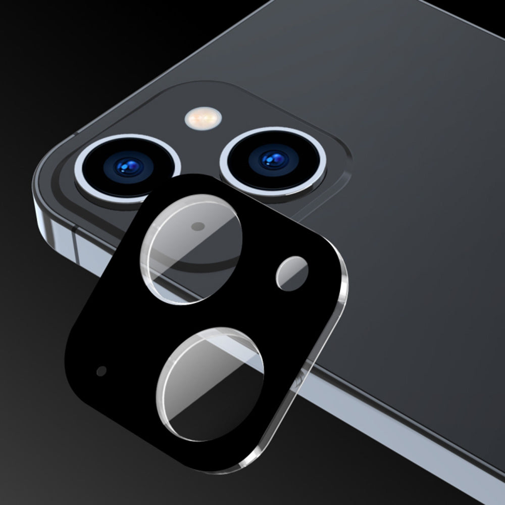Techsuit Rückkamera-Schutzfolie für Apple iPhone 15 Plus / 15, gehärtetes Glas, schwarz