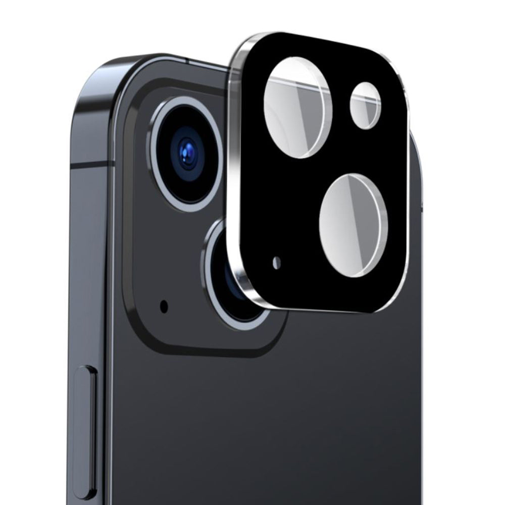 Techsuit Rückkamera-Schutzfolie für Apple iPhone 15 Plus / 15, gehärtetes Glas, schwarz