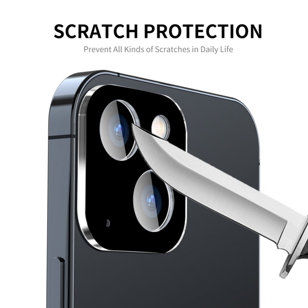 Techsuit Rückkamera-Schutzfolie für Apple iPhone 15 Plus / 15, gehärtetes Glas, schwarz