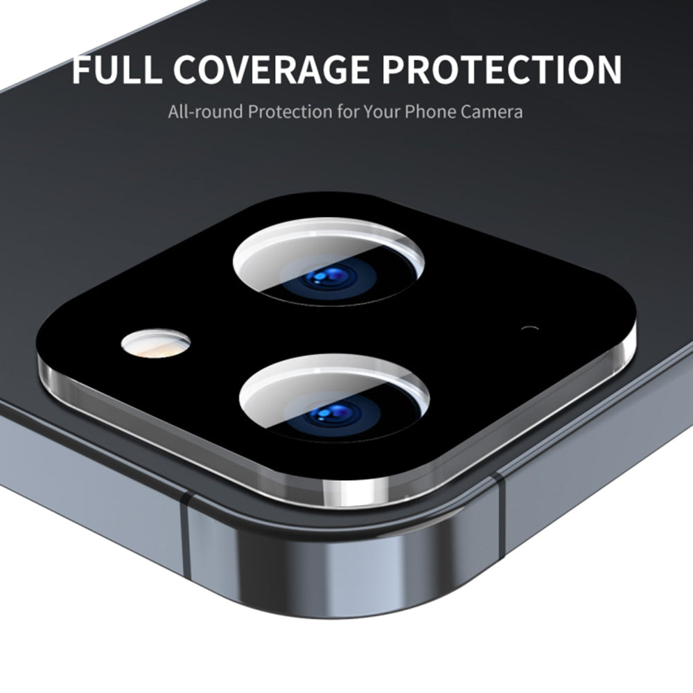 Techsuit Rückkamera-Schutzfolie für Apple iPhone 15 Plus / 15, gehärtetes Glas, schwarz