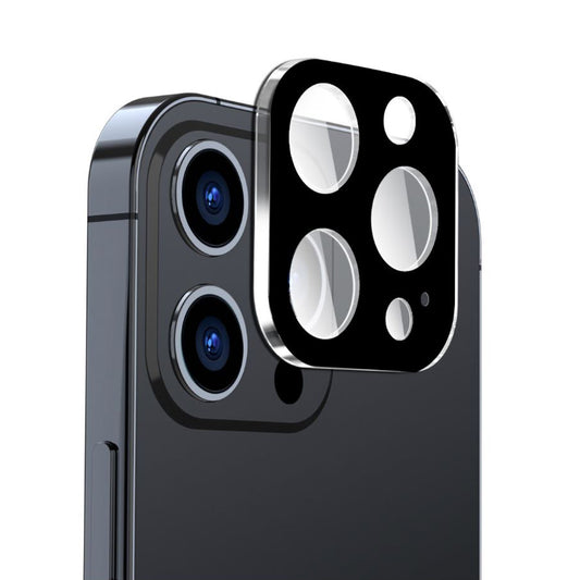 Techsuit Rückkamera-Schutzfolie für Apple iPhone 16 Pro Max / 16 Pro, gehärtetes Glas, schwarz