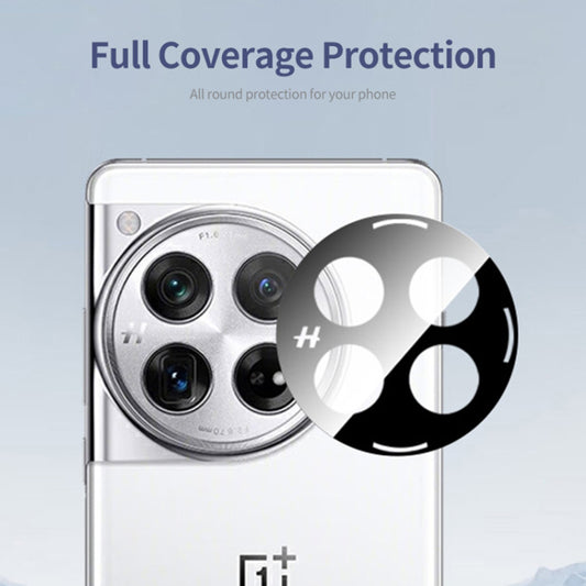 Techsuit Rückkamera-Schutzfolie für OnePlus 12, gehärtetes Glas, schwarz