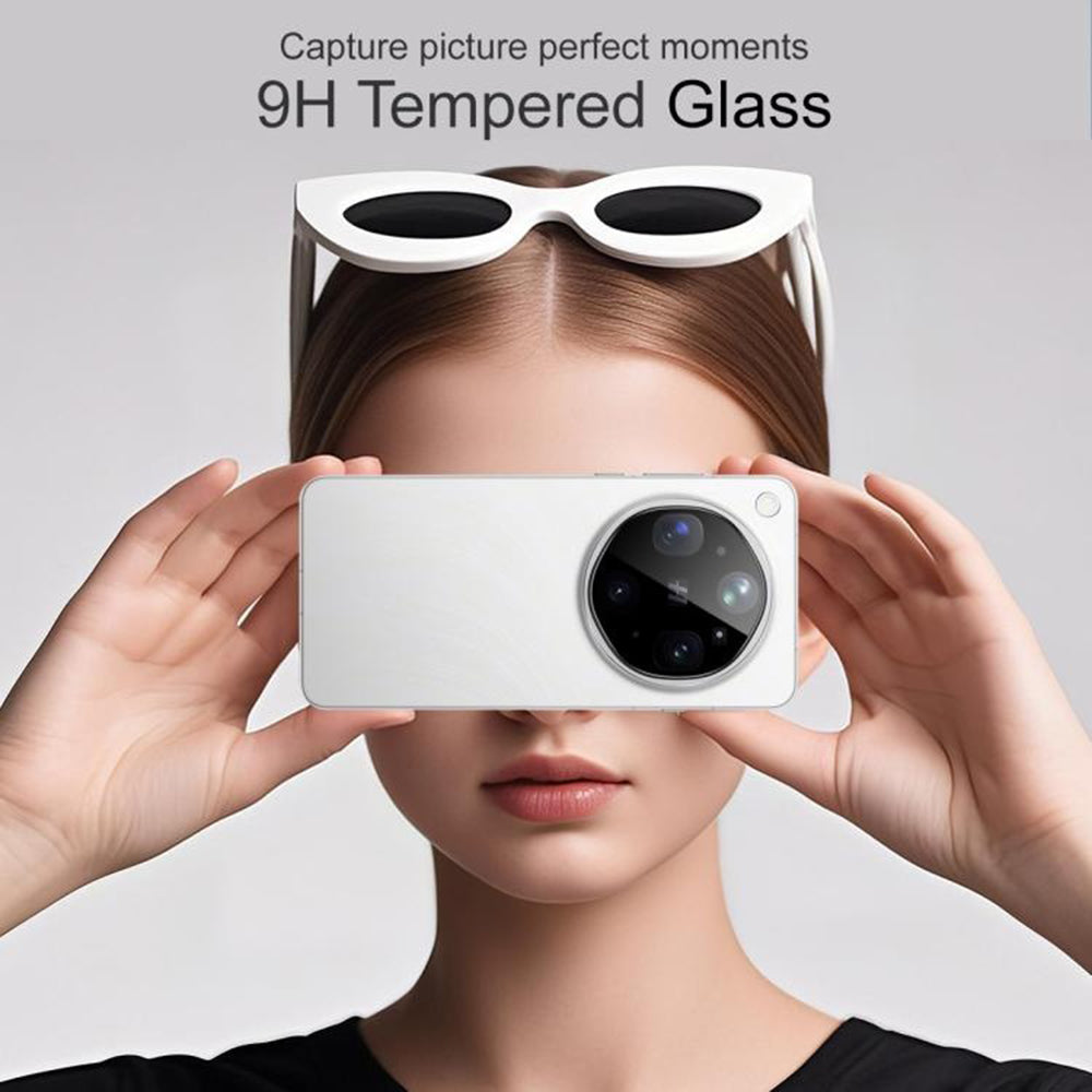 Techsuit Rückkamera-Schutzfolie für Oppo Find X9 Ultra, gehärtetes Glas, schwarz