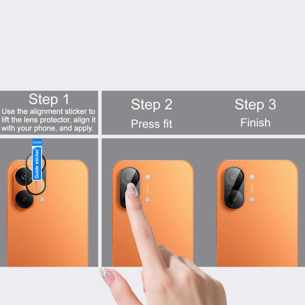 Techsuit Rear Camera Protection Film for Xiaomi Poco X8 Pro, Tempered Glass, Black