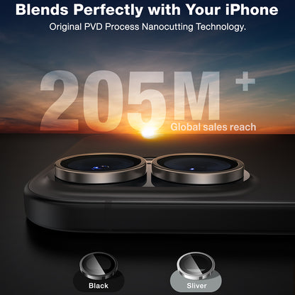 Schutzfolie Torras Lensguard für die Rückkamera des Apple iPhone 16 Plus / 16, gehärtetes Glas, Schwarz