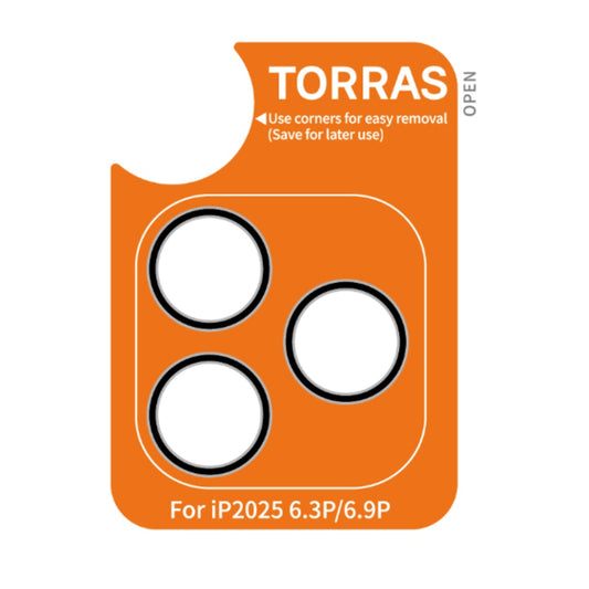 Torras Lensguard Rear Camera Protection Film for Apple iPhone 17 Pro Max, Tempered Glass, Black