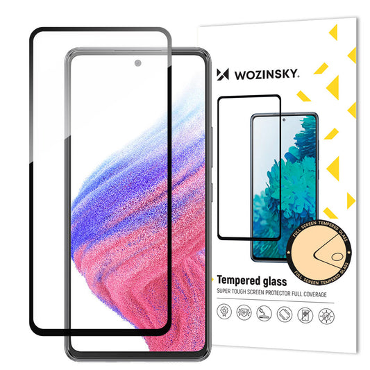 WZK Displayschutzfolie für Samsung Galaxy A54 A546, sicheres Glas, Vollkleber, Schwarz