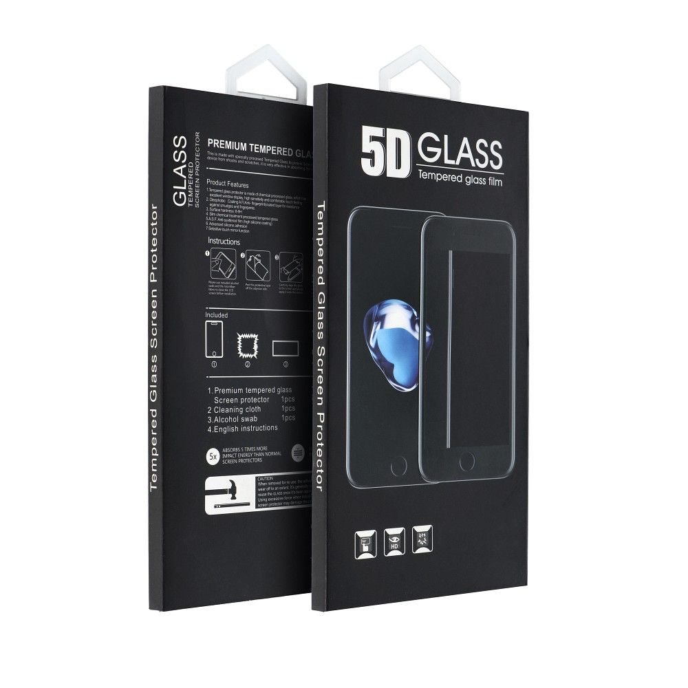 OEM Displayschutzfolie für Huawei P30 lite New Edition / P30 lite, gehärtetes Glas, Vollkleber, 5D, Schwarz