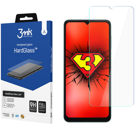 3MK HardGlass Displayschutzfolie für Samsung Galaxy A14 A145 / A14 5G A146, sicheres Glas, Vollkleber