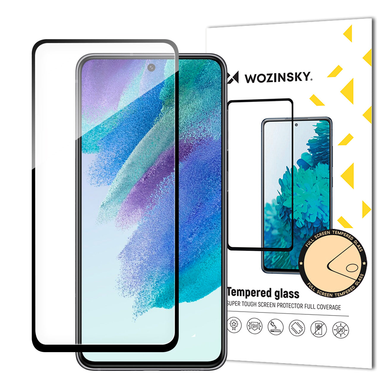 WZK Displayschutzfolie für Samsung Galaxy S23 FE S711, sicheres Glas, Vollkleber, Schwarz