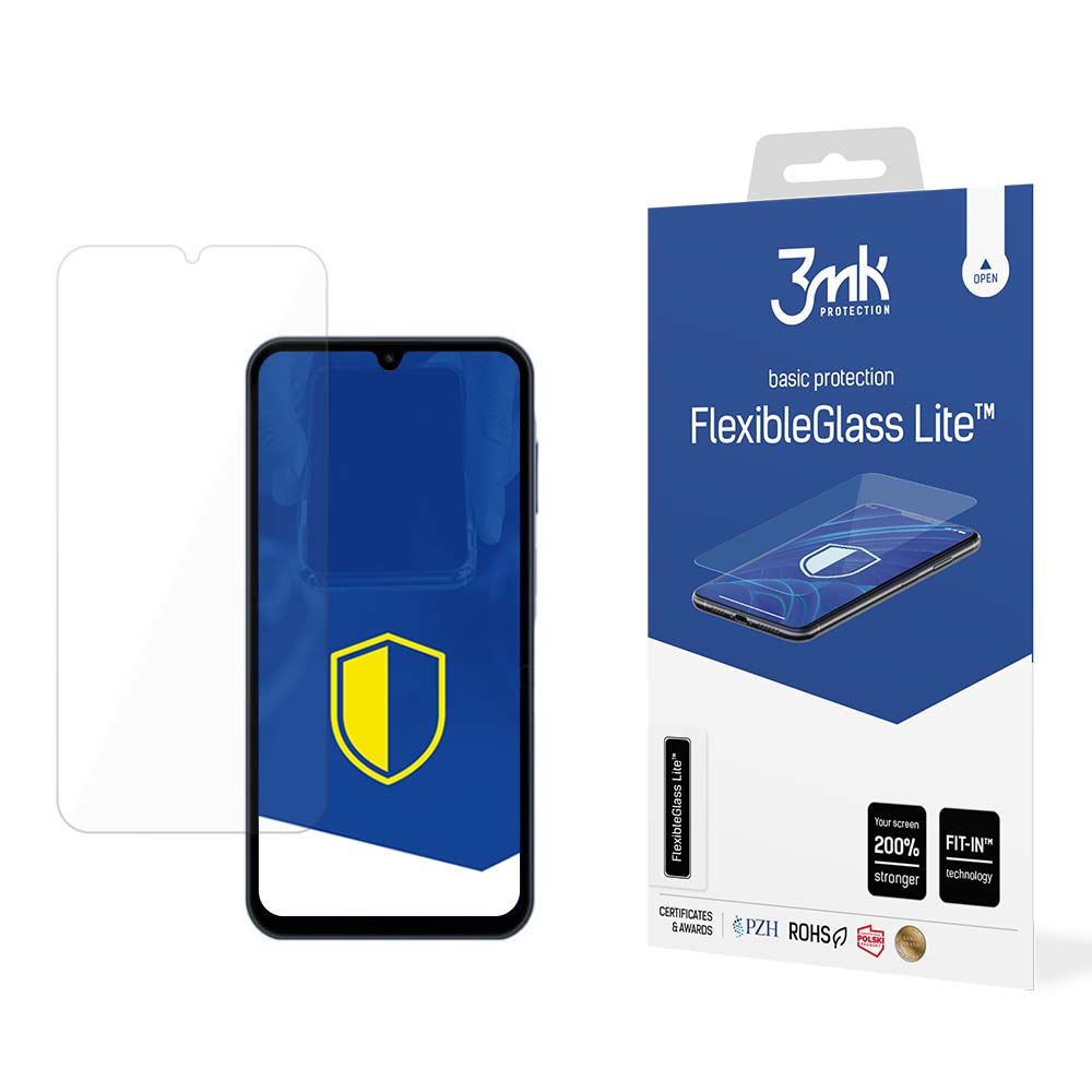 3MK FlexibleGlass Lite Displayschutzfolie für Samsung Galaxy A15 5G A156 / A15 A155 / A25 A256, flexibles Glas, Vollkleber