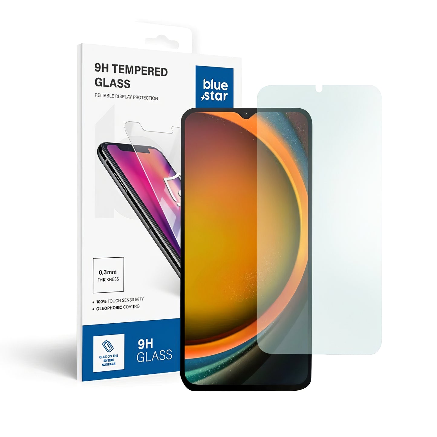 Blue Star Displayschutzfolie für Samsung Galaxy Xcover7 G556, sicheres Glas, Vollkleber