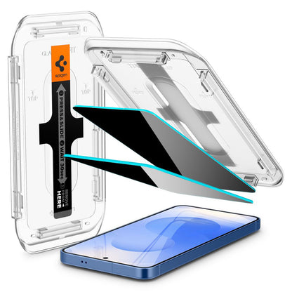 Spigen GlastR EZ FIT HD Privacy Screen Protector for Samsung Galaxy S25 S931 / S24 S921, Tempered Glass, Full Glue, Set of 2 pieces