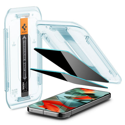 Privacy-Schutzfolie Spigen GlastR EZ FIT für Google Pixel 9 Pro XL, gehärtetes Glas, Full Glue, 2er-Set AGL09313