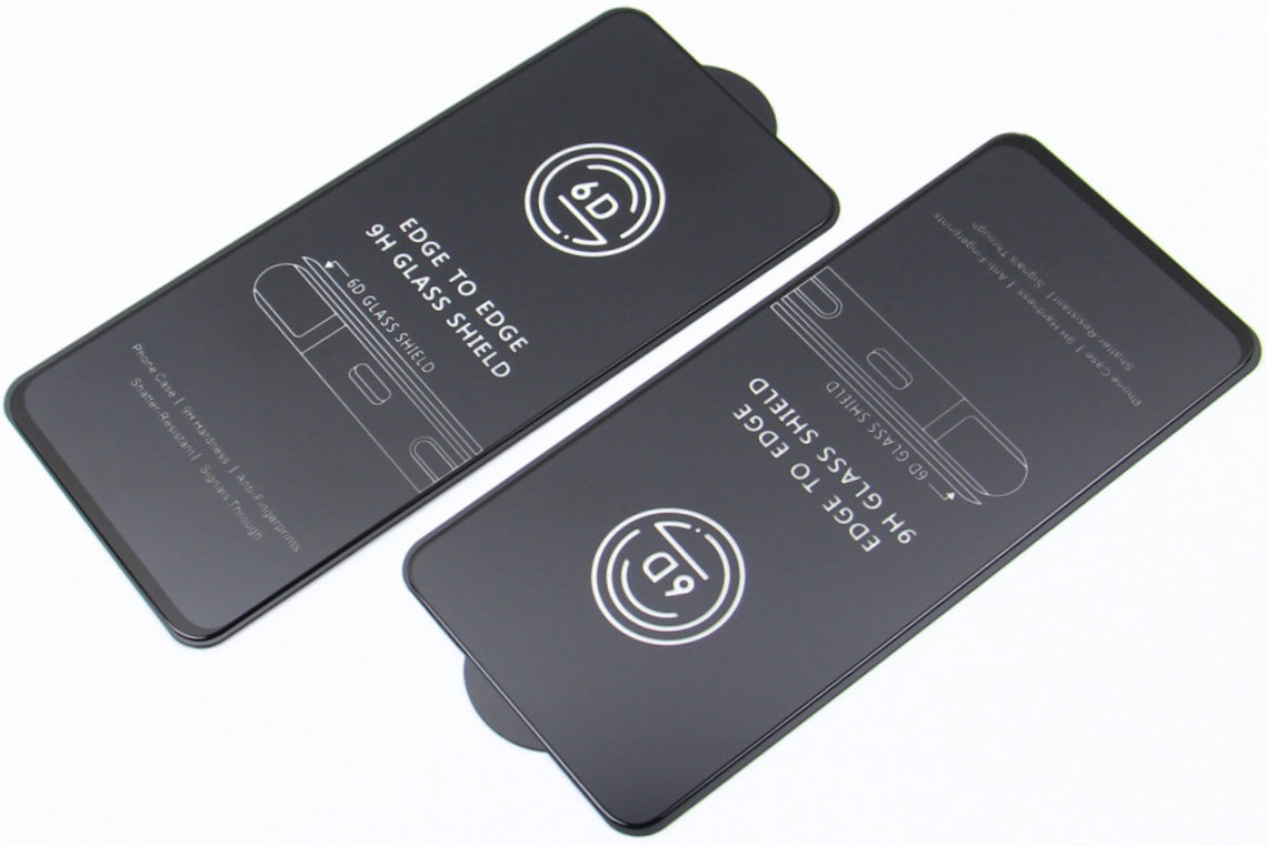 OEM Displayschutzfolie für Apple iPhone 17e / 16e / 14 / 13 Pro, gehärtetes Glas, Vollkleber, 10 Stück Set, 6D, Schwarz
