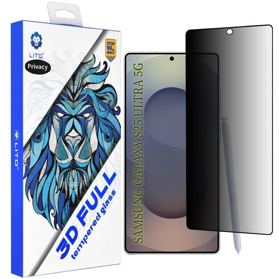 Privacy-Schutzfolie Lito für Samsung Galaxy S25 Ultra S938, gehärtetes Glas, Full Glue, 3D