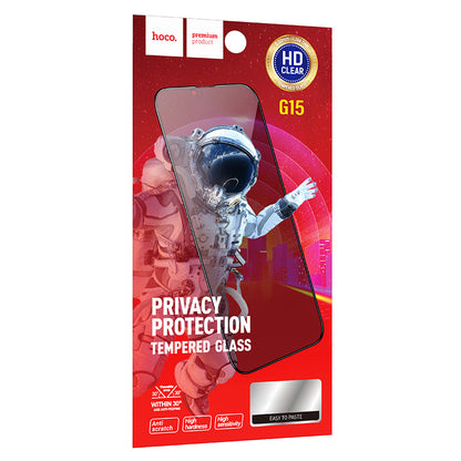 Schutzfolie Privacy Screen HOCO G15 für Apple iPhone 12 Pro Max, Gehärtetes Glas, Vollkleber, 5D