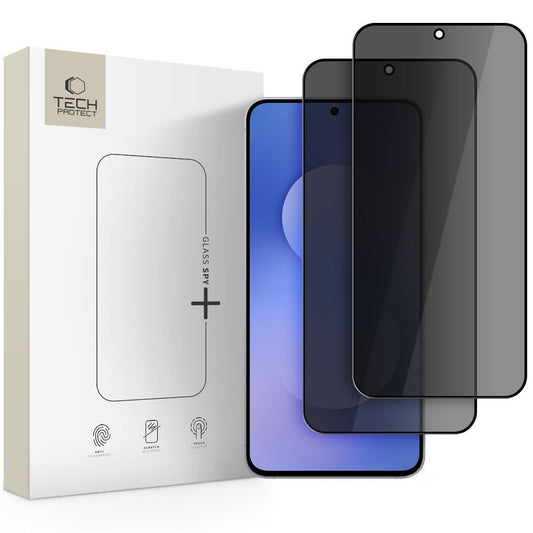 Privacy Tech-Protect Spy+ Displayschutzfolie für Samsung Galaxy A57 5G / A37 5G / S25 FE, gehärtetes Glas, Full Glue, 2 Stück Set
