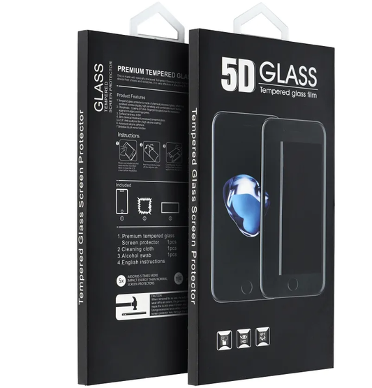 Matte OEM Displayschutzfolie für Apple iPhone 16 Pro Max, gehärtetes Glas, Full Glue, 5D, Schwarz