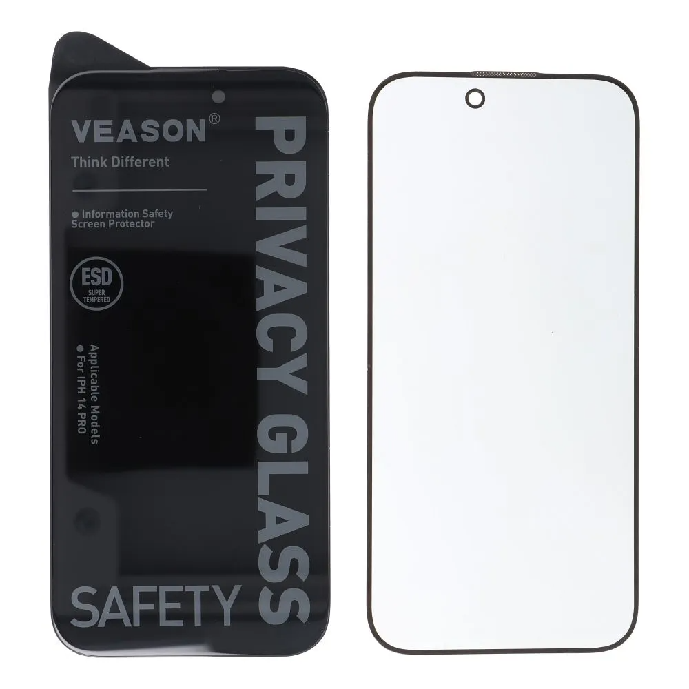Veason Privacy Screen Protector for Apple iPhone 16 Pro Max, Tempered Glass, Full Glue, 6D