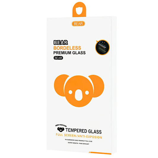 Bear Borderless Displayschutzfolie für Apple iPhone 17e / 16e / 14, Gehärtetes Glas, Vollflächig Klebend