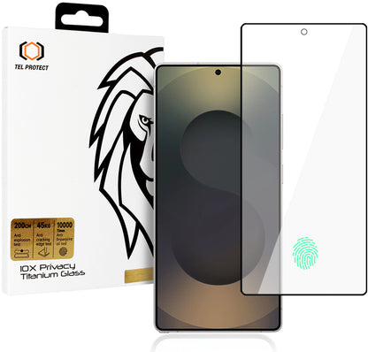 Tel Protect 10X Plus Titanium Privacy-Displayschutzfolie für Samsung Galaxy S25 Ultra S938, gehärtetes Glas, Full Glue