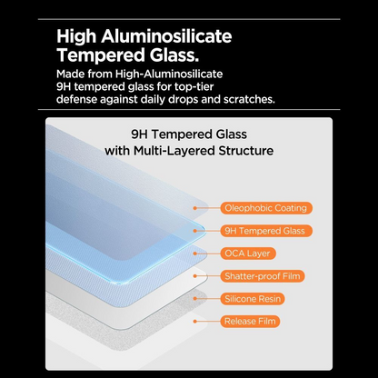 Schutzfolie Spigen GlastR Align Master Slim für Apple iPhone 17 Pro, Gehärtetes Glas, Vollkleber, Set 3 Stück AGL10103