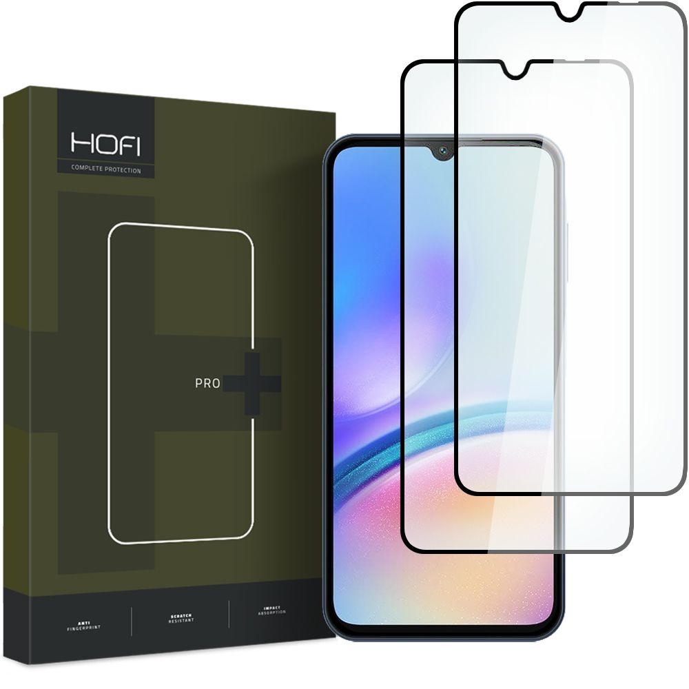 HOFI Glass PRO+ Displayschutzfolie für Samsung Galaxy A05s A057, sicheres Glas, Vollkleber, 2er-Set, 2,5D, Schwarz