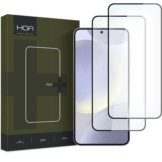 HOFI Glass PRO+ Displayschutzfolie für Samsung Galaxy S24 S921, sicheres Glas, Vollkleber, 2er-Set, 2,5D, Schwarz