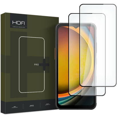 HOFI Glass PRO+ Displayschutzfolie für Samsung Galaxy Xcover7 G556, sicheres Glas, Vollkleber, 2er-Set, 2,5D, Schwarz