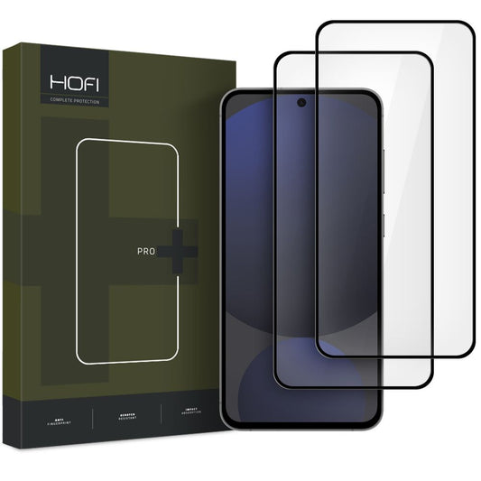 HOFI Glass PRO+ Displayschutzfolie für Samsung Galaxy S24 FE S721, sicheres Glas, Vollkleber, 2er-Set, 2,5D, Schwarz