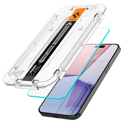Spigen GlastR EZ FIT Screen Protector for Apple iPhone 15 Pro, Tempered Glass, Full Glue, Set of 2 pieces AGL06892