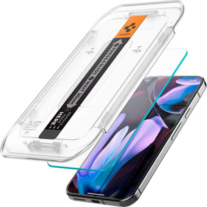 Schutzfolie Spigen GlastR EZ FIT für Google Pixel 9 Pro XL, gehärtetes Glas, Full Glue, Set mit 2 Stück