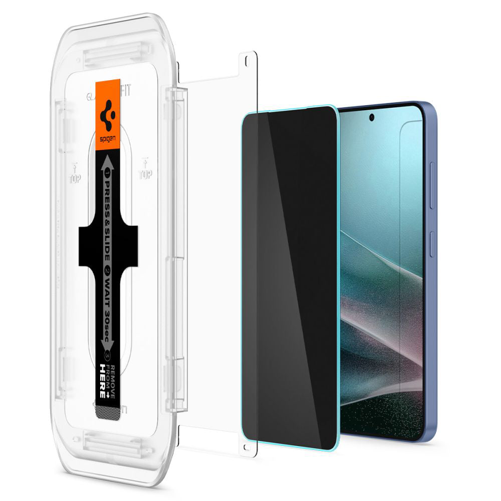 Spigen GlastR EZ FIT HD Privacy Screen Protector for Samsung Galaxy S25 S931 / S24 S921, Tempered Glass, Full Glue, Set of 2 pieces